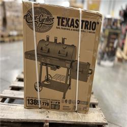 DALLAS LOCATION - NEW! Char-Griller Texas Trio 4-Burner Dual Fuel Grill with Smoker in Black