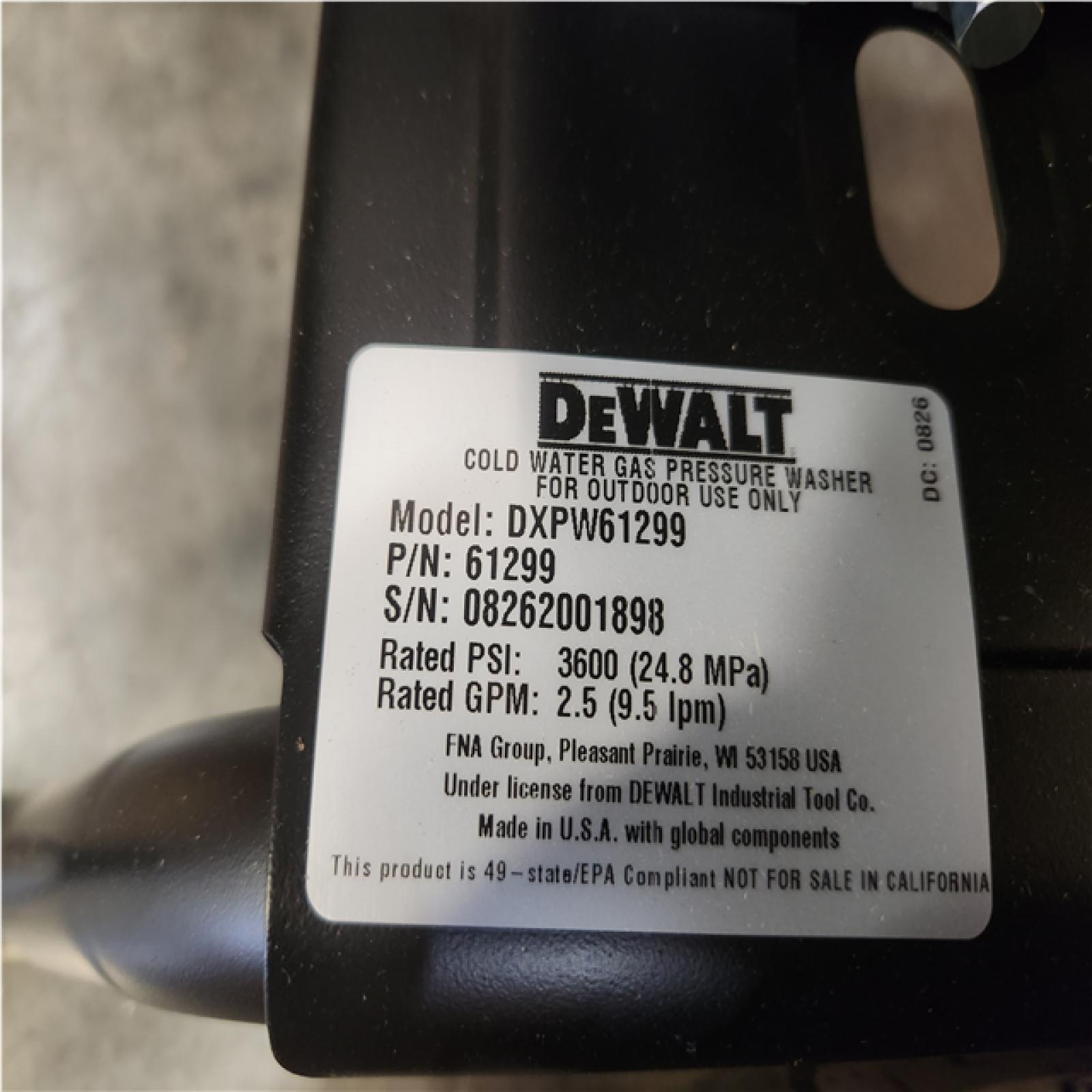 Phoenix NEW DEWALT 3600 PSI 2.5 GPM Cold Water Gas Professional Pressure Washer with HONDA GX200 Engine