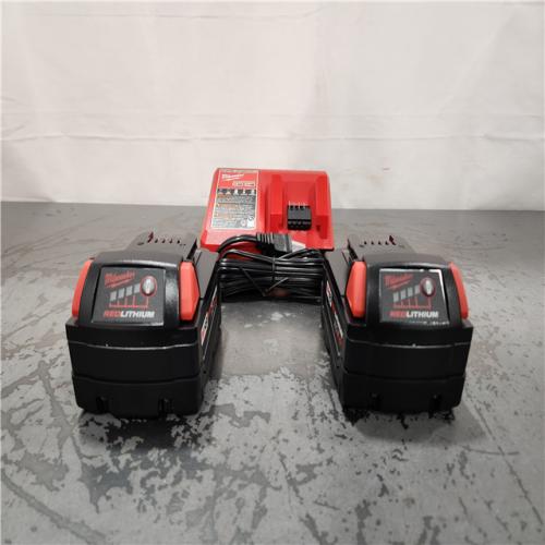 AS-IS- Milwaukee  18-Volt Lithium-Ion XC Starter Kit with Two 5.0Ah Batteries and Charger