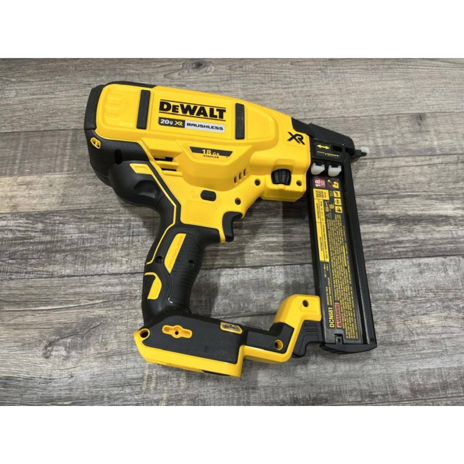 AS-IS DEWALT Cordless 18-Gauge Narrow Crown Stapler (Tool Only)