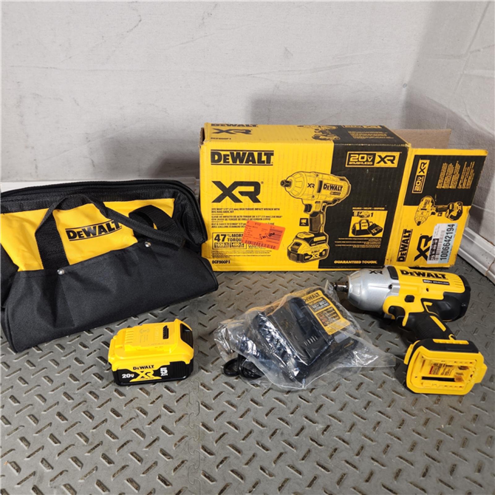 Houston Location - AS-IS DEWALT 20V MAX XR 1/2 Mid-Range Impact Wrench with Hog Ring Anvil Kit - Appears IN GOOD Condition