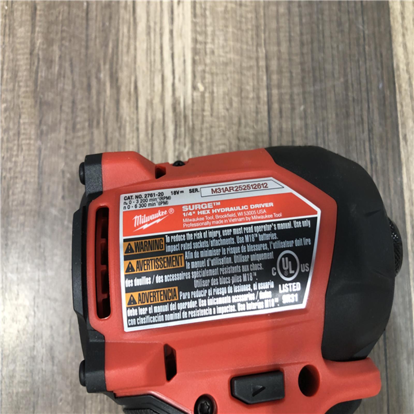 AS-IS Milwaukee FUEL SURGE 18V Lithium-Ion Brushless Cordless 1/4 in. Hex Impact Driver (Tool-Only)