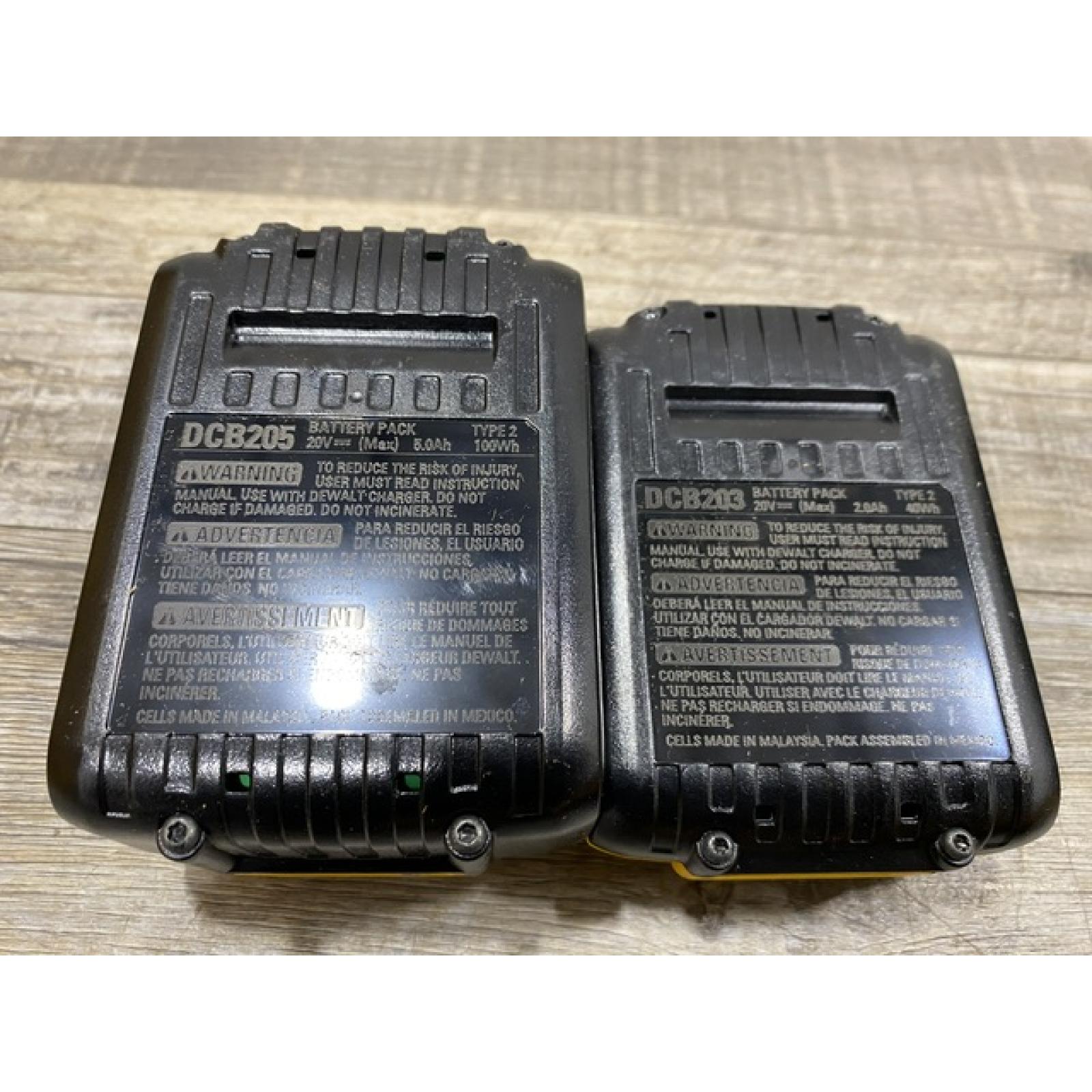 AS-IS DEWALT 20V MAX Lithium-Ion Battery Kit with 5.0Ah and 2.0Ah Battery and Charger