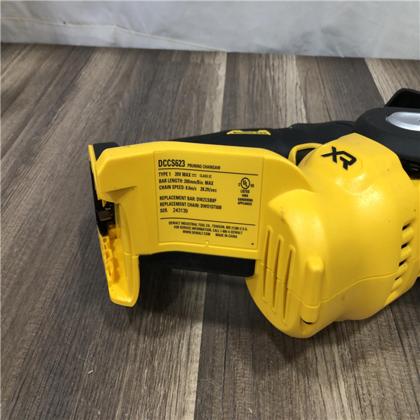 AS-IS  DEWALT 20-Volt MAX 8 in. Brushless Cordless Battery Powered Pruning Mini Chainsaw (Tool Only)
