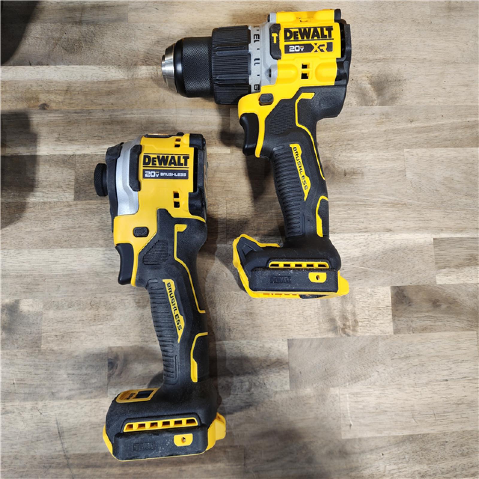 HOUSTON LOCATION - AS-IS DEWALT 20V MAX XR Hammer Drill and ATOMIC Impact Driver 2 Tool Cordless Combo Kit with (2) 4.0Ah Batteries, Charger, and Bag
