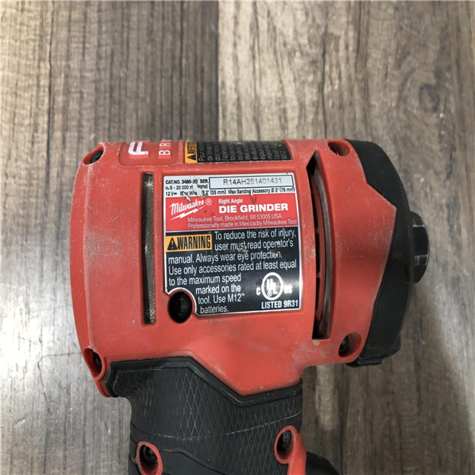 AS-IS Milwaukee  FUEL 12V Lithium-Ion Brushless Cordless 1/4 in. Right Angle Die Grinder (Tool-Only)