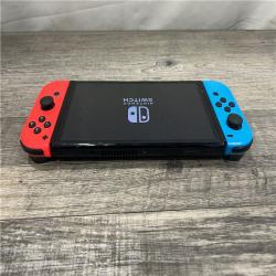 AS-IS Nintendo Switch -Neon Blue Joy-Con & Neon Red