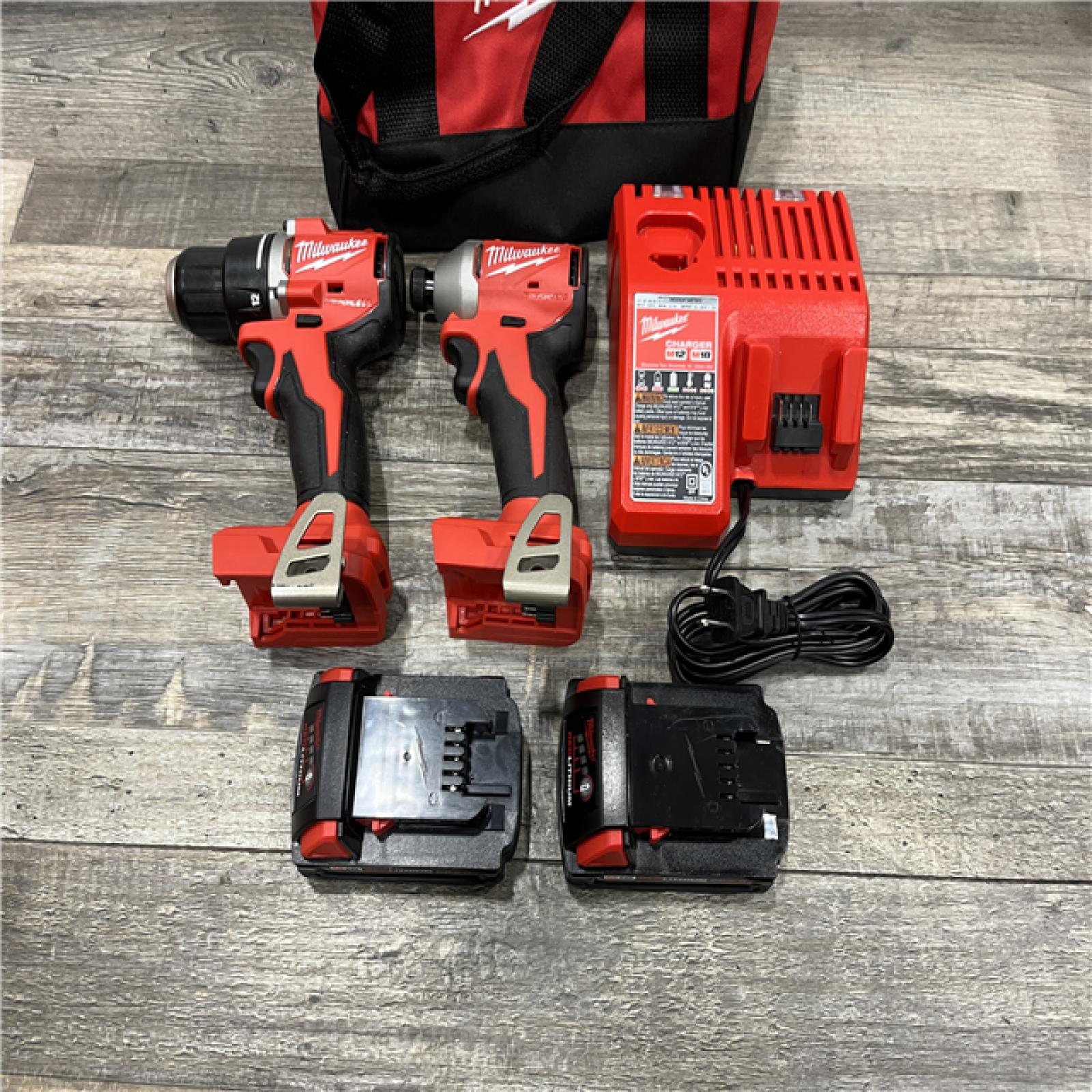 AS-IS Milwaukee 18V Lithium-Ion Brushless Cordless Compact Drill/Impact Combo Kit
