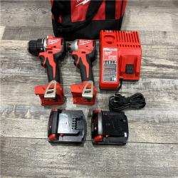 AS-IS Milwaukee 18V Lithium-Ion Brushless Cordless Compact Drill/Impact Combo Kit