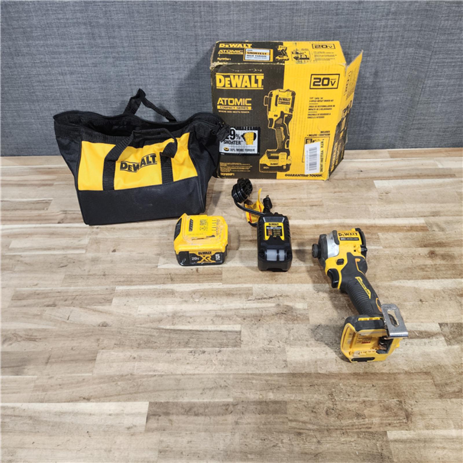 HOUSTON LOCATION - AS - IS DEWALT ATOMIC 20V MAX Lithium-Ion Cordless 1/4 in. Brushless Impact Driver Kit