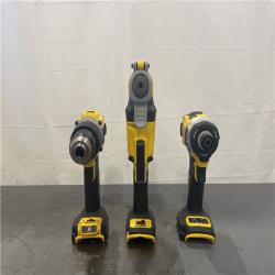AS-IS- DeWalt 20V MAX Lithium-Ion Cordless 3-Tool Combo Kit with (2) FLEXVOLT 6.0 Ah Batteries and Charger