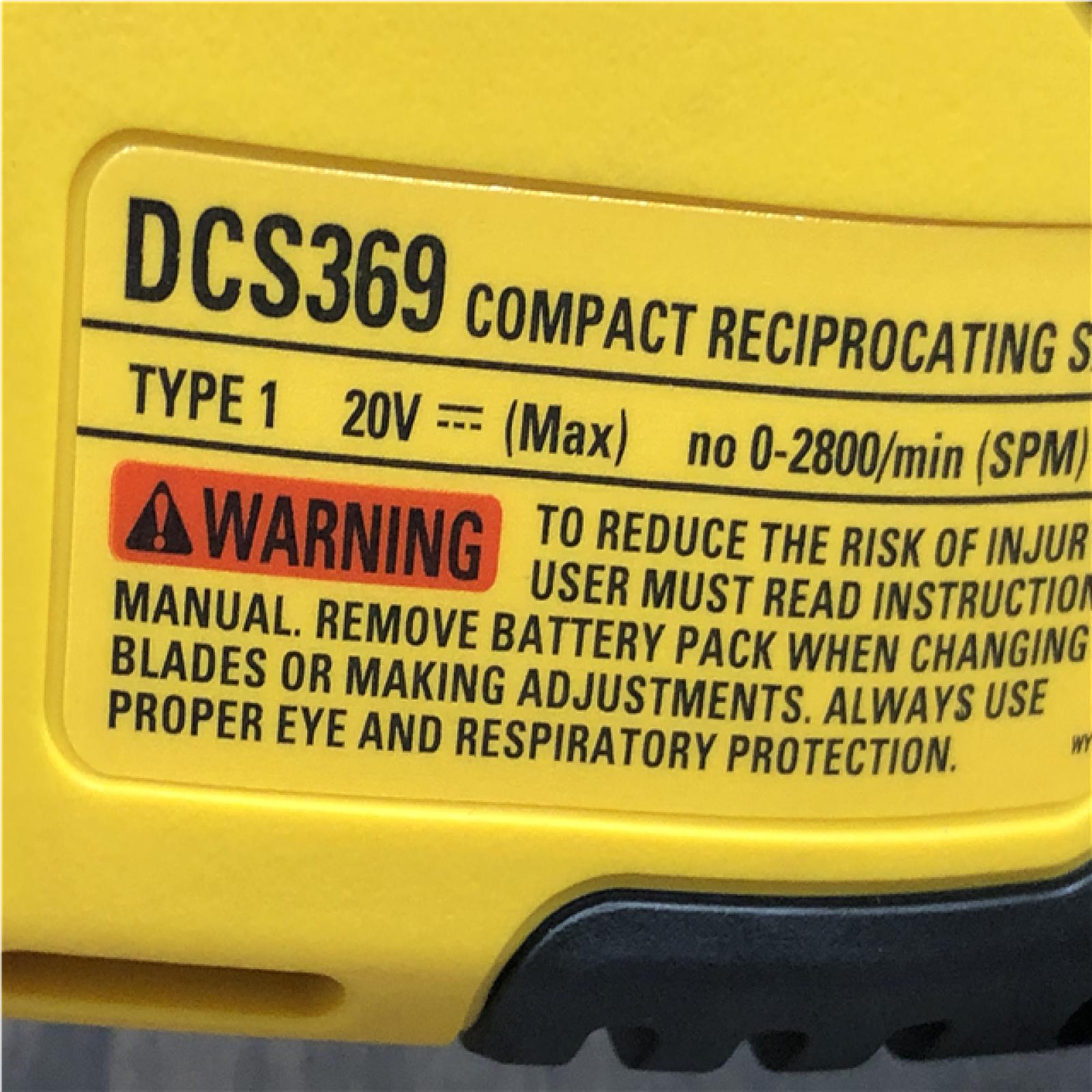 AS-IS DEWALT ATOMIC 20V MAX Cordless Brushless Compact Reciprocating Saw (Tool Only)