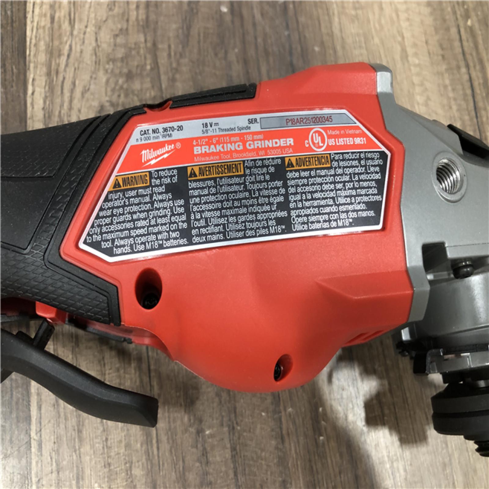 AS-IS Milwaukee FUEL 18-Volt Lithium-Ion Brushless Cordless 4-1/2 in./6 in. Braking Grinder with Paddle Switch (Tool-Only)