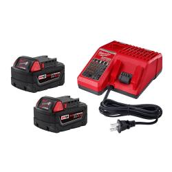 NEW - Milwaukee 18-Volt Lithium-Ion XC Starter Kit with Two 5.0Ah Batteries and Charger