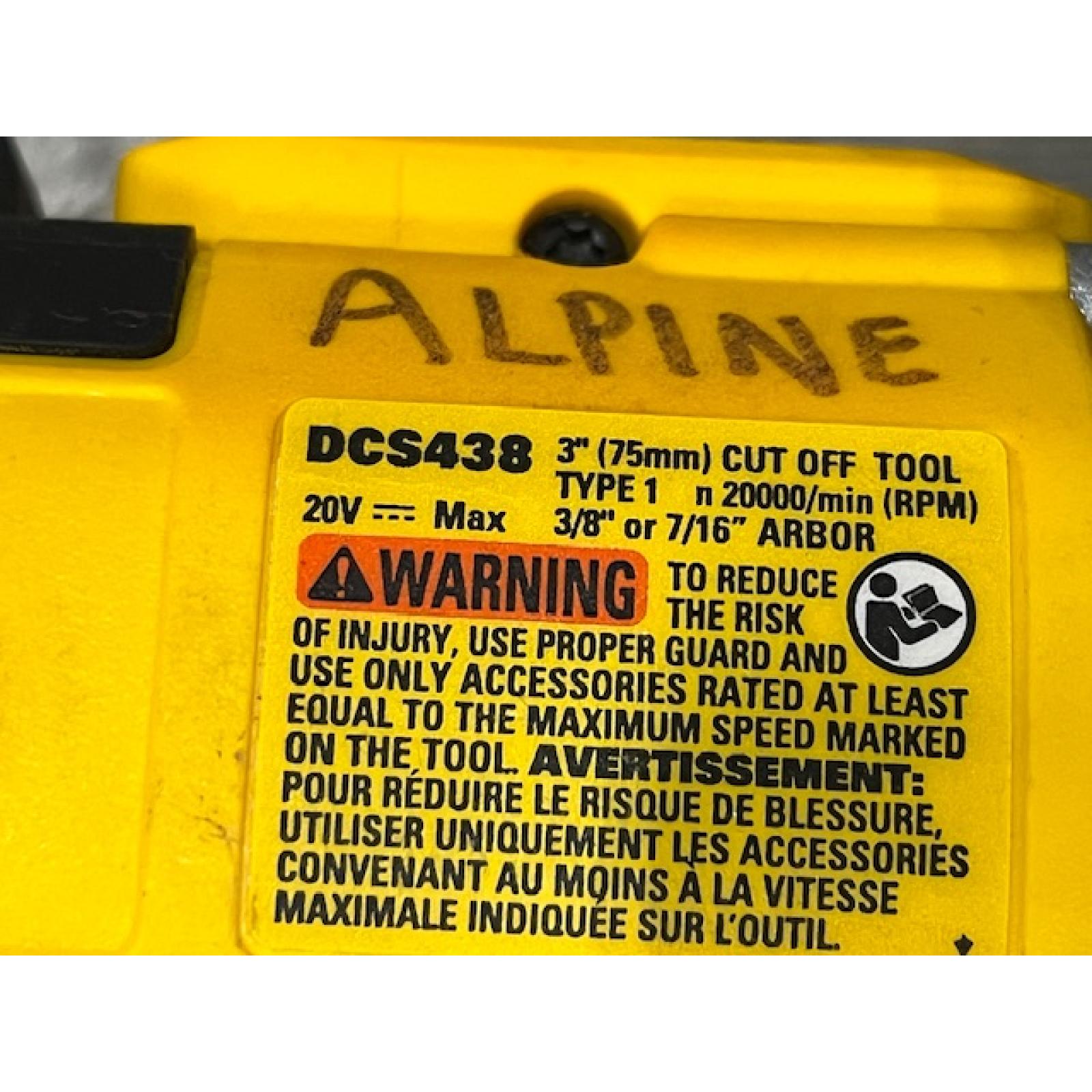 AS-IS DEWALT 20V XR Cordless 3 in. Cut-Off Tool (Tool Only)