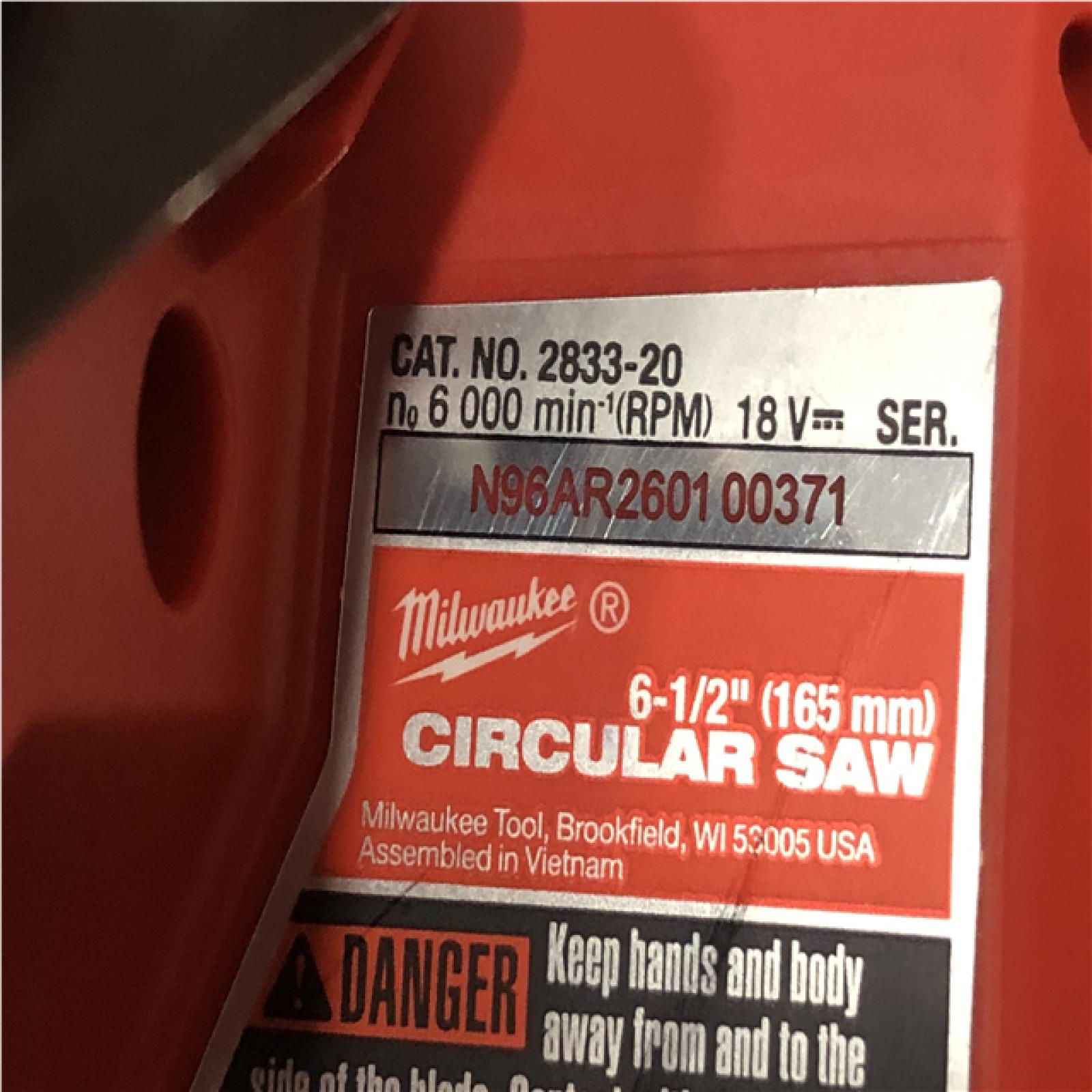 AS-IS Milwaukee FUEL 18V Lithium-Ion Brushless Cordless 6-1/2 in. Circular Saw (Tool-Only)