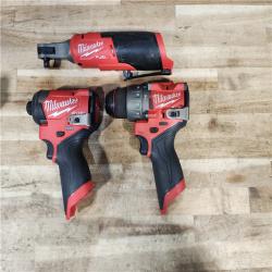 HOUSTON LOCATION - AS-IS MILWAUKEE 3 TOOL COMBO KIT W/ (2) BATTERY & CHARGER