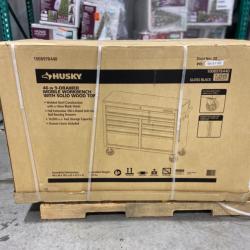 DALLAS LOCATION - Husky Tool Storage 46 in. W x 18 in. D 9-Drawer Mobile Workbench Cabinet in Gloss Black - 2 UNITS