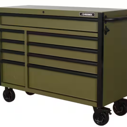 DALLAS LOCATION- AS-IS HUSKY Heavy Duty 52 in. W 9-Drawer Matte Army Green Rolling Tool Cabinet
