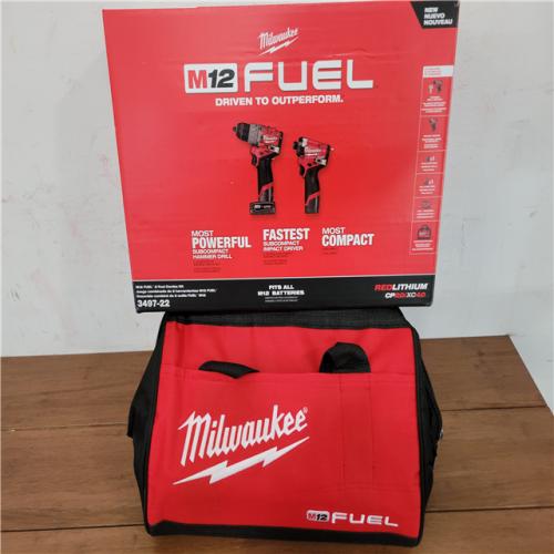 California NEW Milwaukee M12 Fuel 2-Tool Combo Kit  Includes (2) Batteries  Charger & Bag