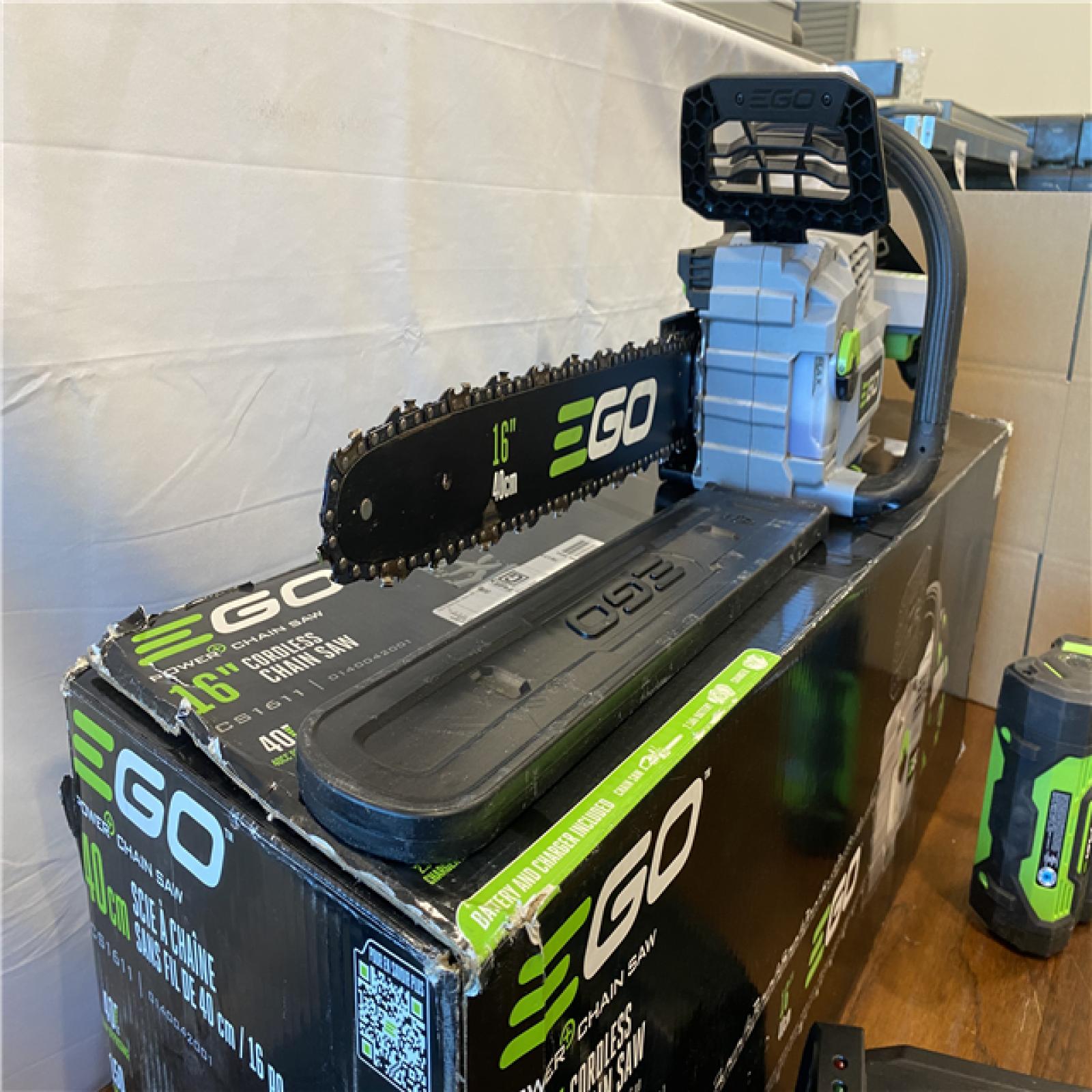AS-IS EGO POWER+ 56-volt 16-in Brushless Cordless Electric Chainsaw 2.5 Ah (Battery & Charger Included)