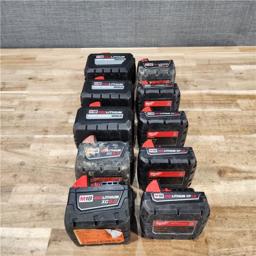 HOUSTON LOCATION - AS-IS MILWAUKEE BATTERY PACK QTY - 10