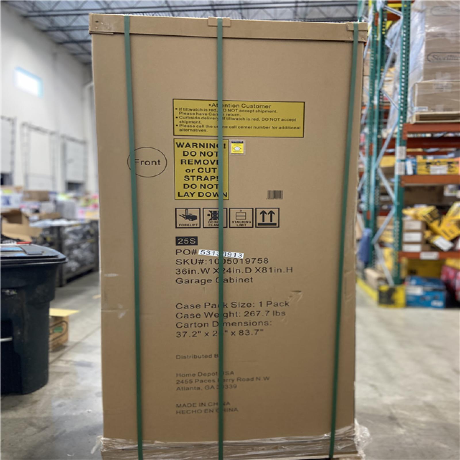 DALLAS LOCATION - Husky Heavy Duty Welded 20-Gauge Steel Freestanding Garage Cabinet in Black (36 in. W x 81 in. H x 24 in. D)