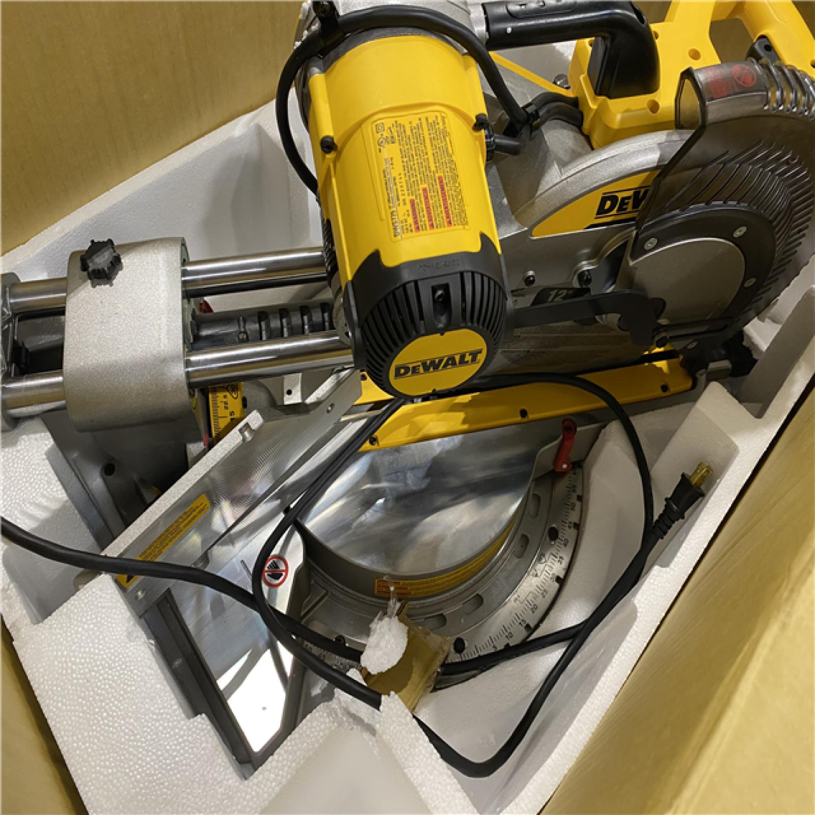 As-Is- DeWalt 15 Amps 12 in. Corded Dual-Bevel Sliding Compound Miter Saw