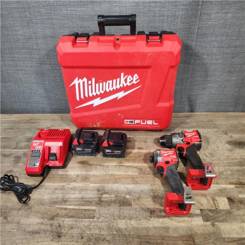 HOUSTON LOCATION - AS-IS MILWAUKEE FUEL 18V Lithium-Ion Brushless Cordless Hammer Drill and Impact Driver Combo Kit