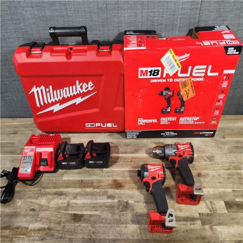 HOUSTON LOCATION - AS-IS MILWAUKEE FUEL 18V Lithium-Ion Brushless Cordless Hammer Drill and Impact Driver Combo Kit (2-Tool) with 2 Batteries