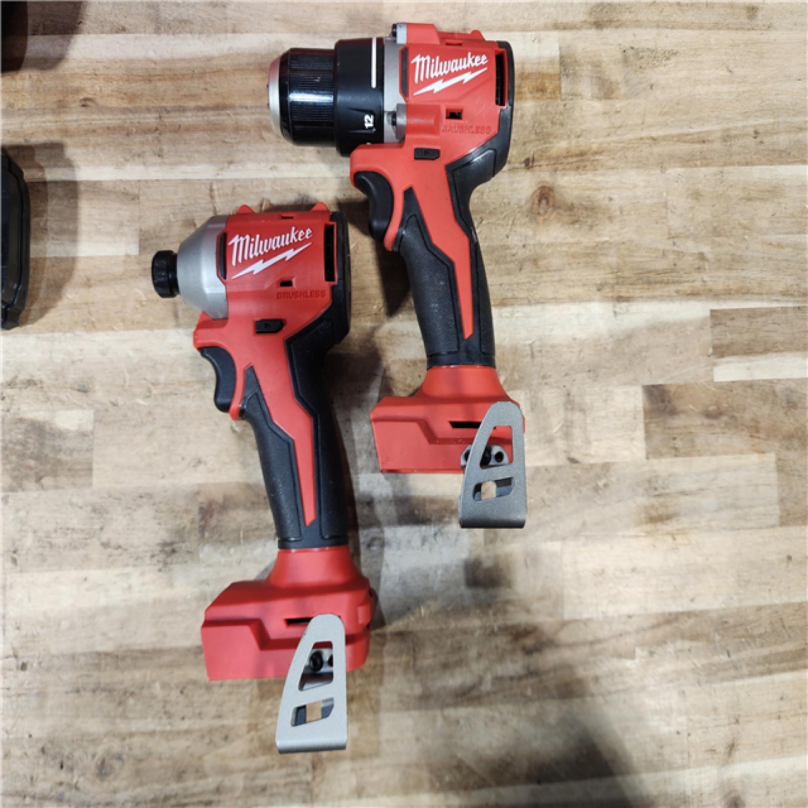 HOUSTON LOCATION - AS-IS Milwaukee 18V Lithium-Ion Brushless Cordless Compact Drill/Impact Combo Kit