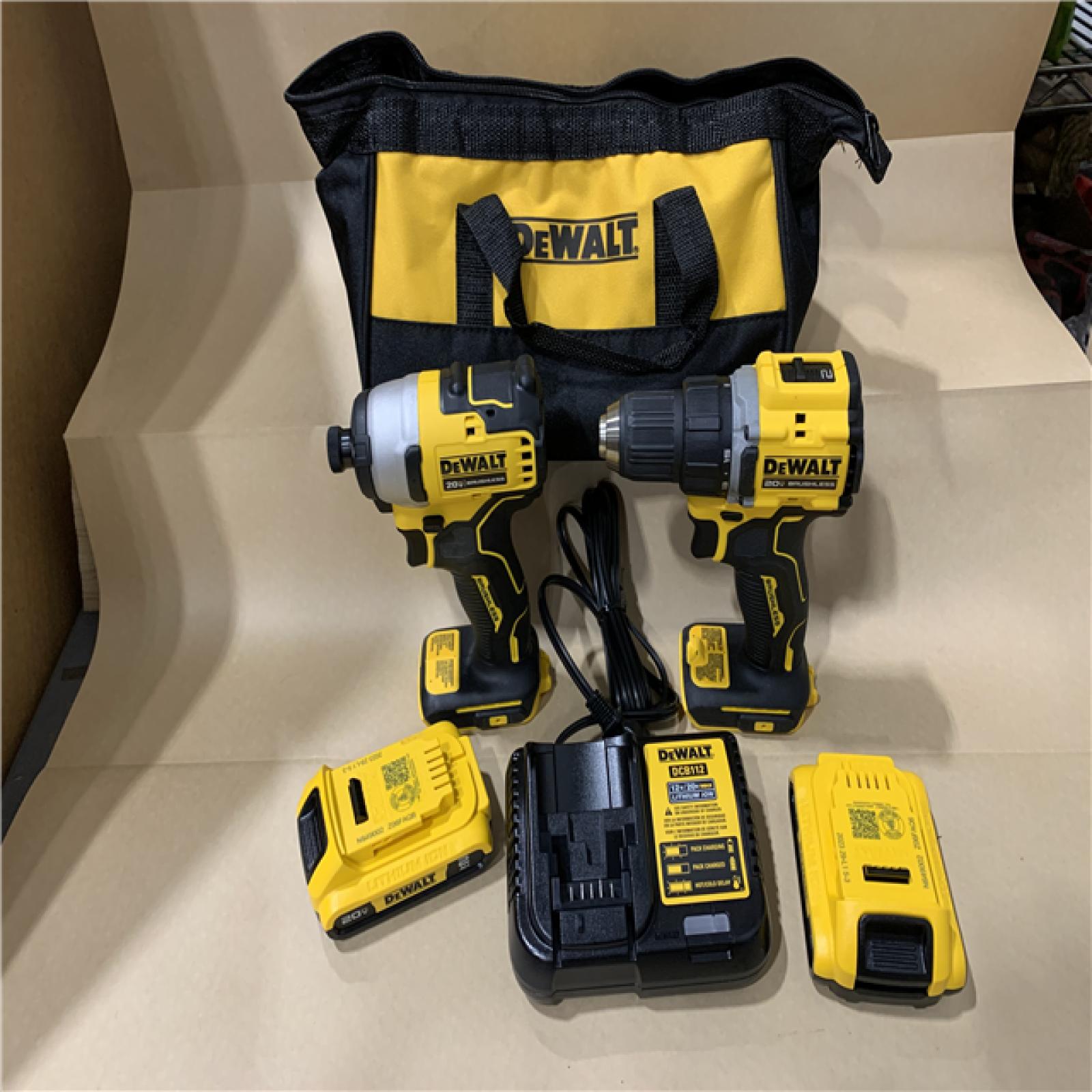 Excellent - DEWALT ATOMIC 20-Volt MAX Lithium-Ion Cordless Combo Kit (2-Tool) with (2) 2.0Ah Batteries  Charger and Bag
