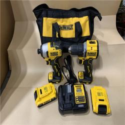 Excellent - DEWALT ATOMIC 20-Volt MAX Lithium-Ion Cordless Combo Kit (2-Tool) with (2) 2.0Ah Batteries  Charger and Bag
