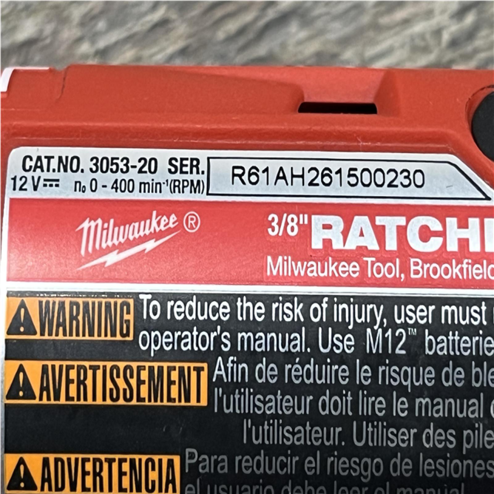 AS-IS Milwaukee FUEL 12V Lithium-Ion Compact 3/8 in. Cordless Ratchet (Tool-Only)