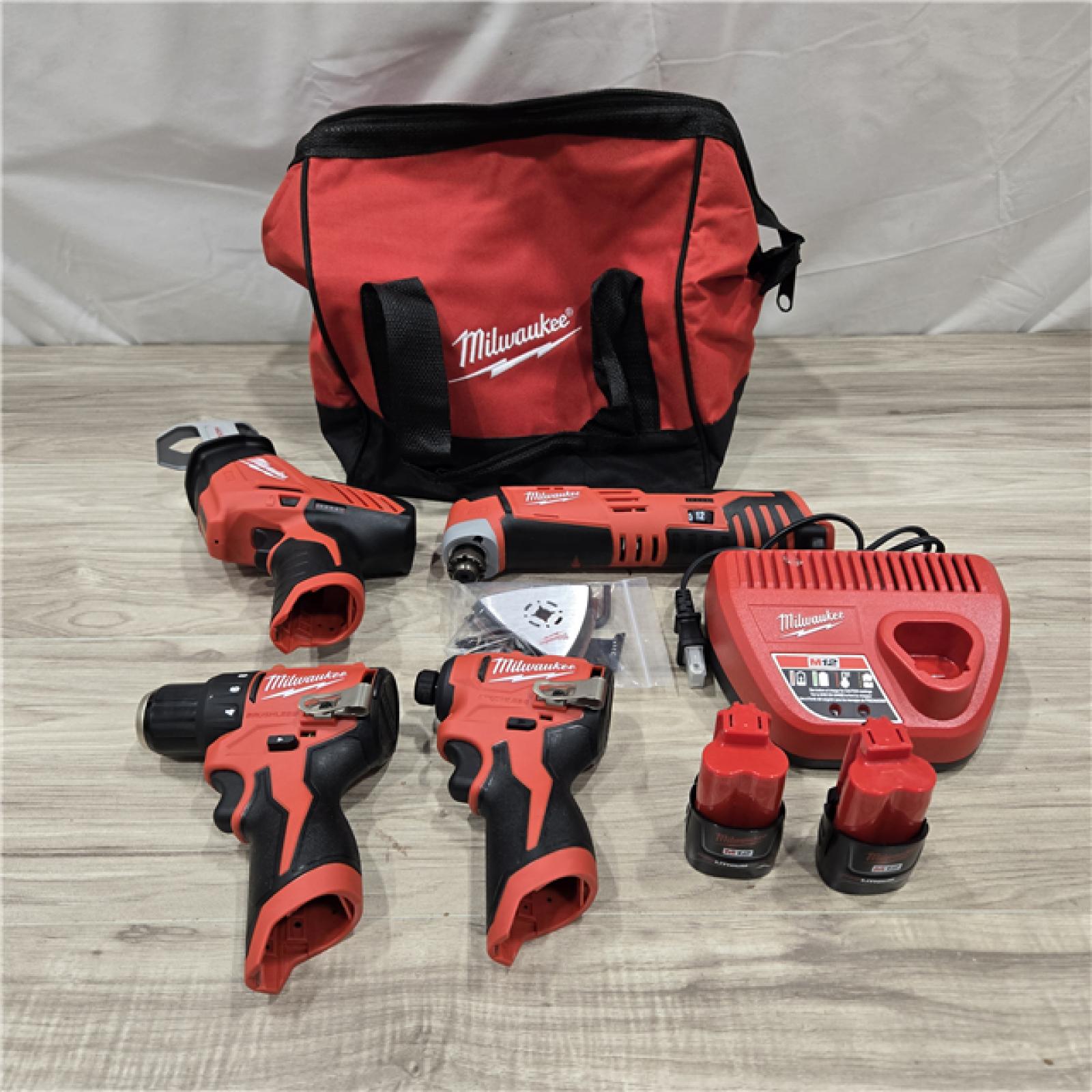 AS-IS MILWAUKEE M12 4 TOOL COMBO KIT