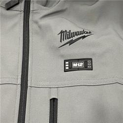 AS-IS Milwaukee Men's Large 12-Volt Lithium-Ion Cordless Tough Shell Gray Heated Jacket Kit