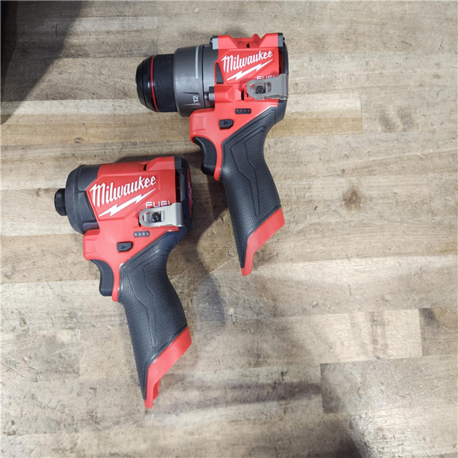 HOUSTON LOCATION - AS-IS Milwaukee FUEL 12-Volt Lithium-Ion Brushless Cordless Hammer Drill and Impact Driver Combo Kit