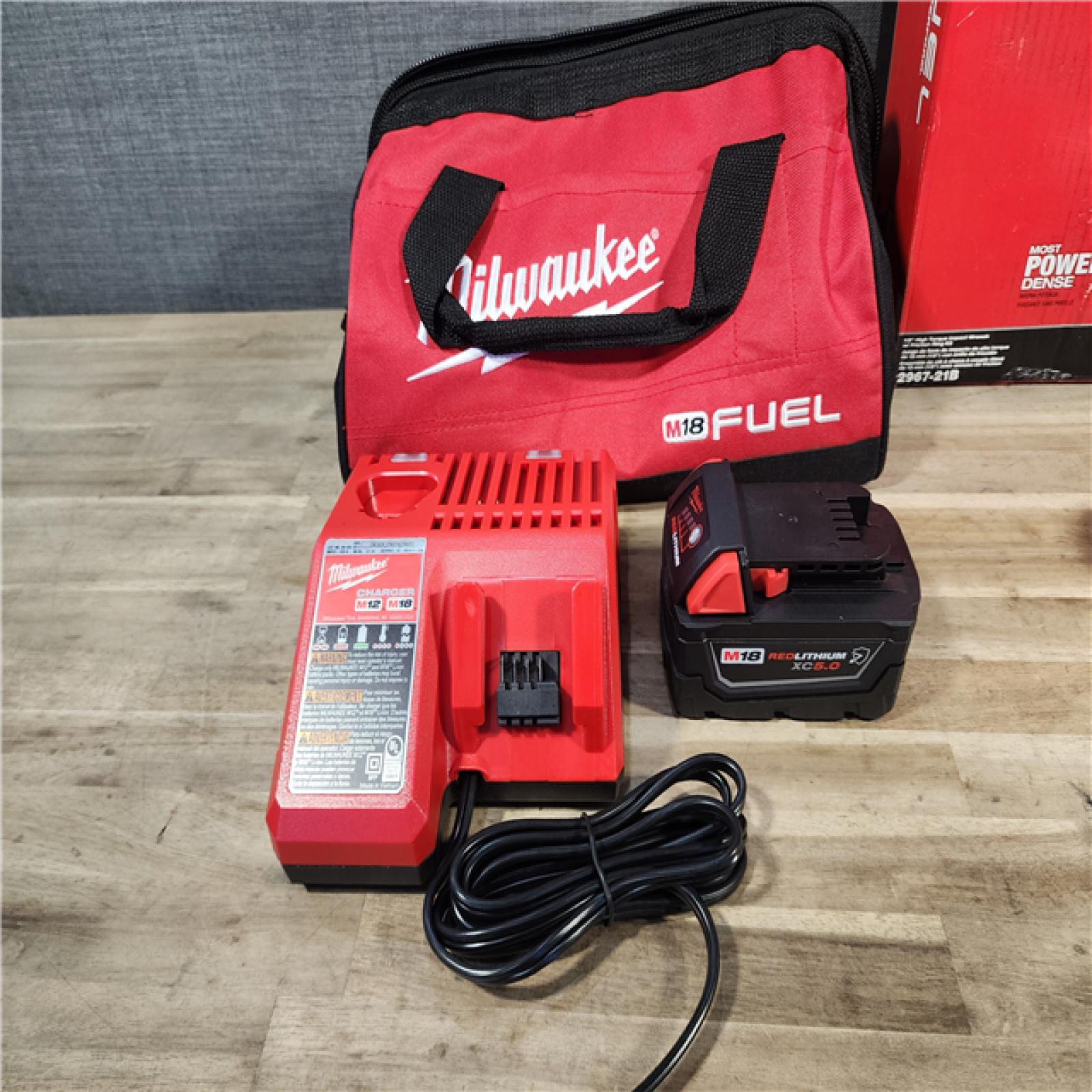 HOUSTON LOCATION - AS-IS (APPEARS LIKE NEW) Milwaukee M18 1/2 in. Cordless Brushless High Torque Impact Wrench Kit (Battery & Charger)