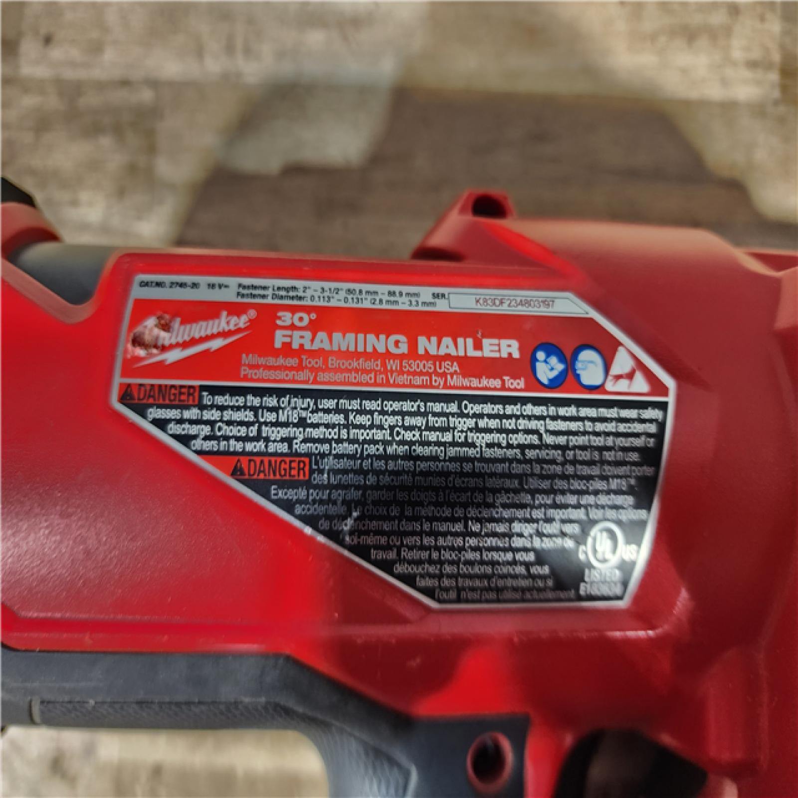 HOUSTON LOCATION - AS - IS Milwaukee FUEL 3-1/2 in. 18-Volt 30-Degree Lithium-Ion Brushless Cordless Framing Nailer (Tool-Only)