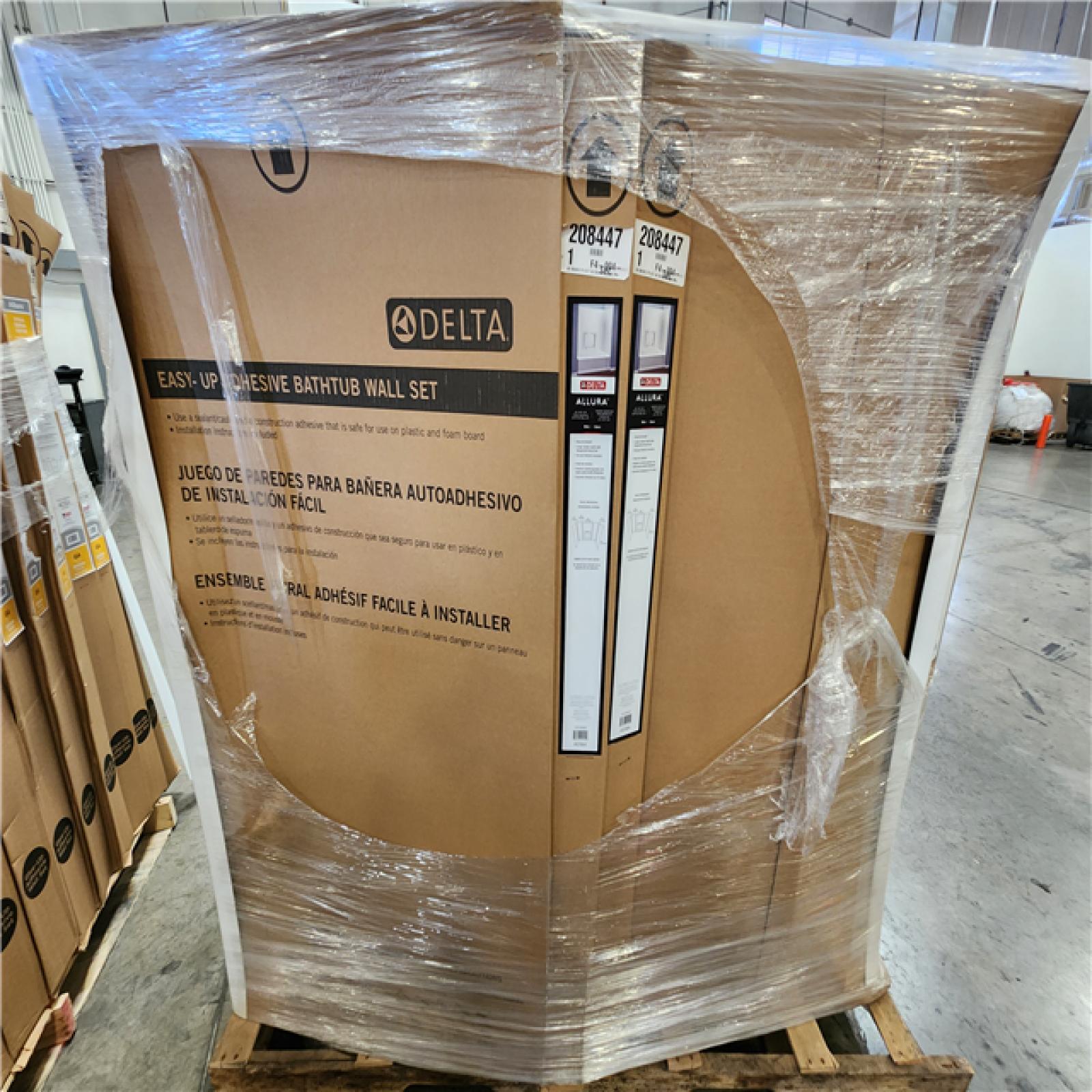 Phoenix Location NEW Delta Allura 60 in. W x 58 in. H Five Piece Glue Up Bathtub Surrounds in High Gloss White Pallet (20 Total)