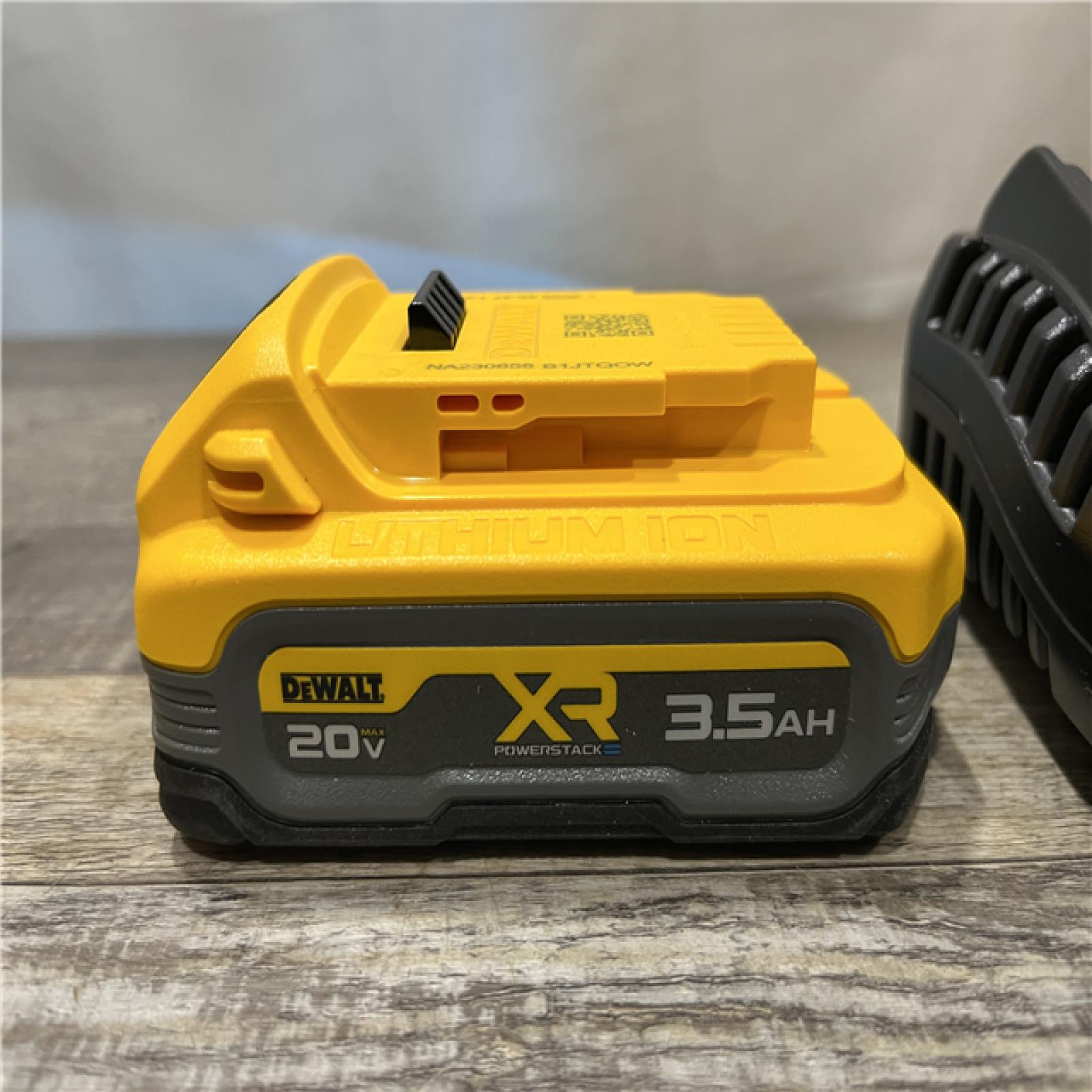 AS-IS DEWALT 20V MAX XR POWERSTACK Lithium-Ion Battery Starter Kit with 3.5Ah Battery and Charger