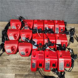 HOUSTON LOCATION - AS-IS MILWAUKEE BATTERY CHARGER PACK QTY - 15
