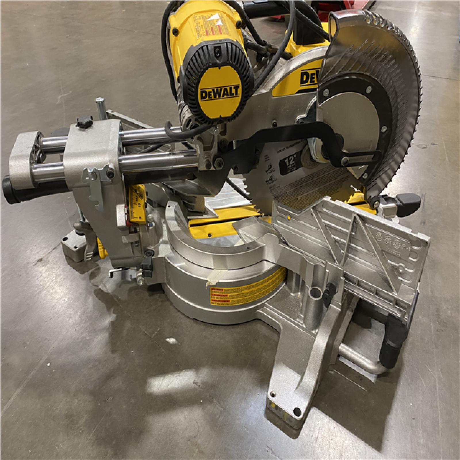 As-Is- DEWALT 15 Amp Corded 12 in. Double Bevel Sliding Compound Miter Saw