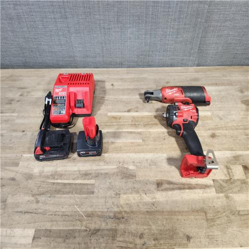 HOUSTON LOCATION - AS-IS MILWAUKEE 2 TOOL COMBO KIT W/ (2) BATTERY & CHARGER