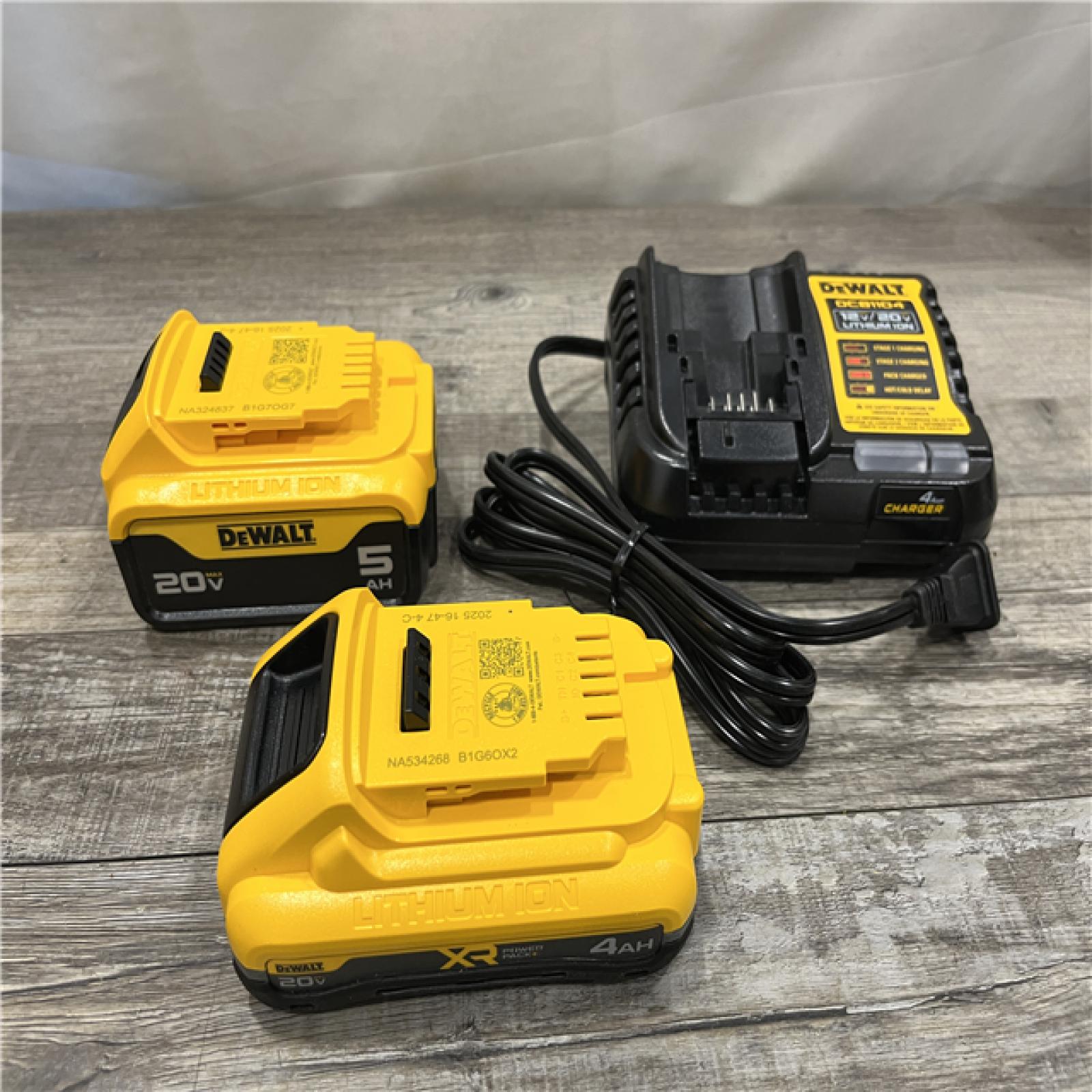 AS-IS DEWALT 20V MAX Lithium-Ion Starter Kit with 4.0 Ah and 5.0 Ah Batteries and Charger