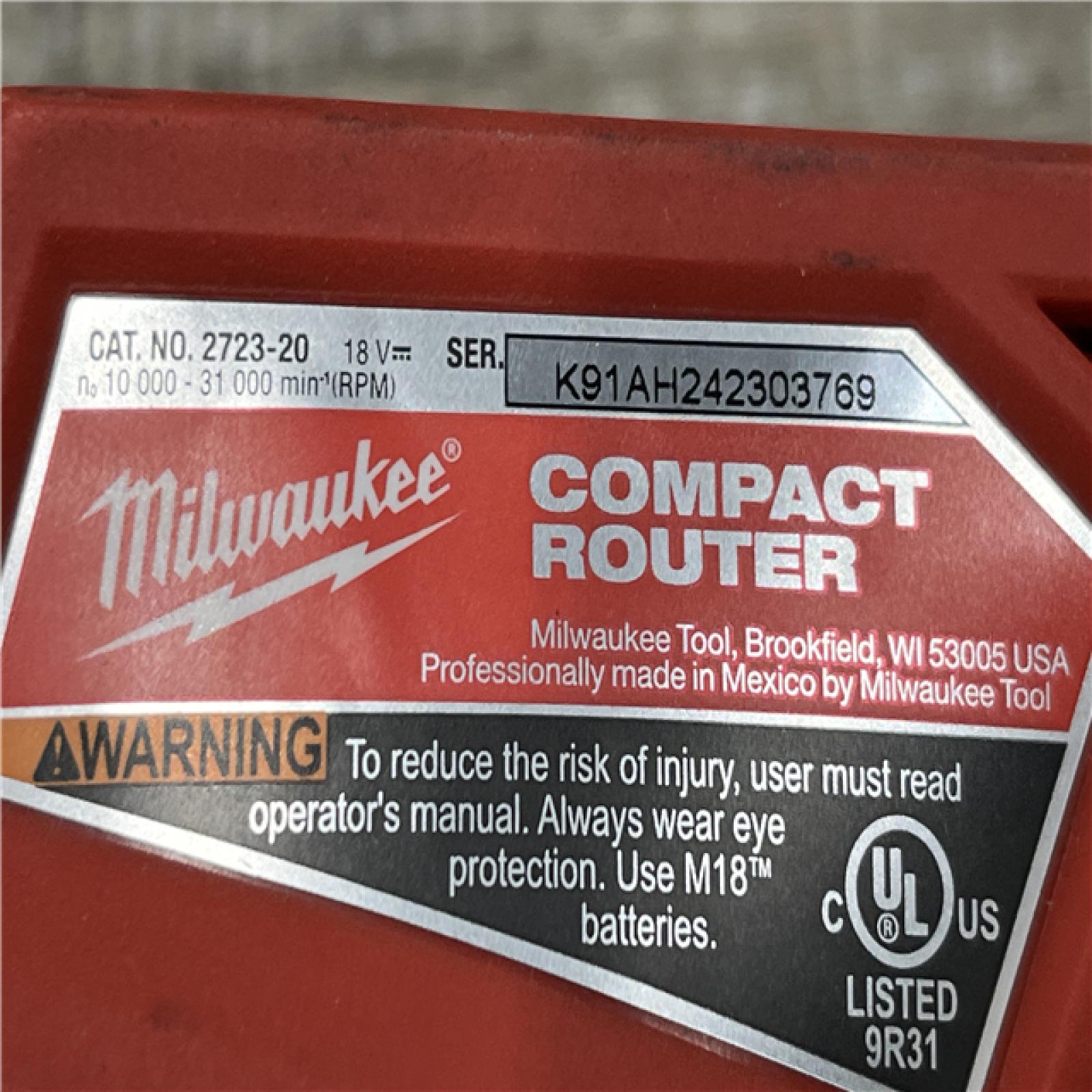 AS-IS Milwaukee FUEL 18V Lithium-Ion Brushless Cordless Compact Router (Tool-Only)