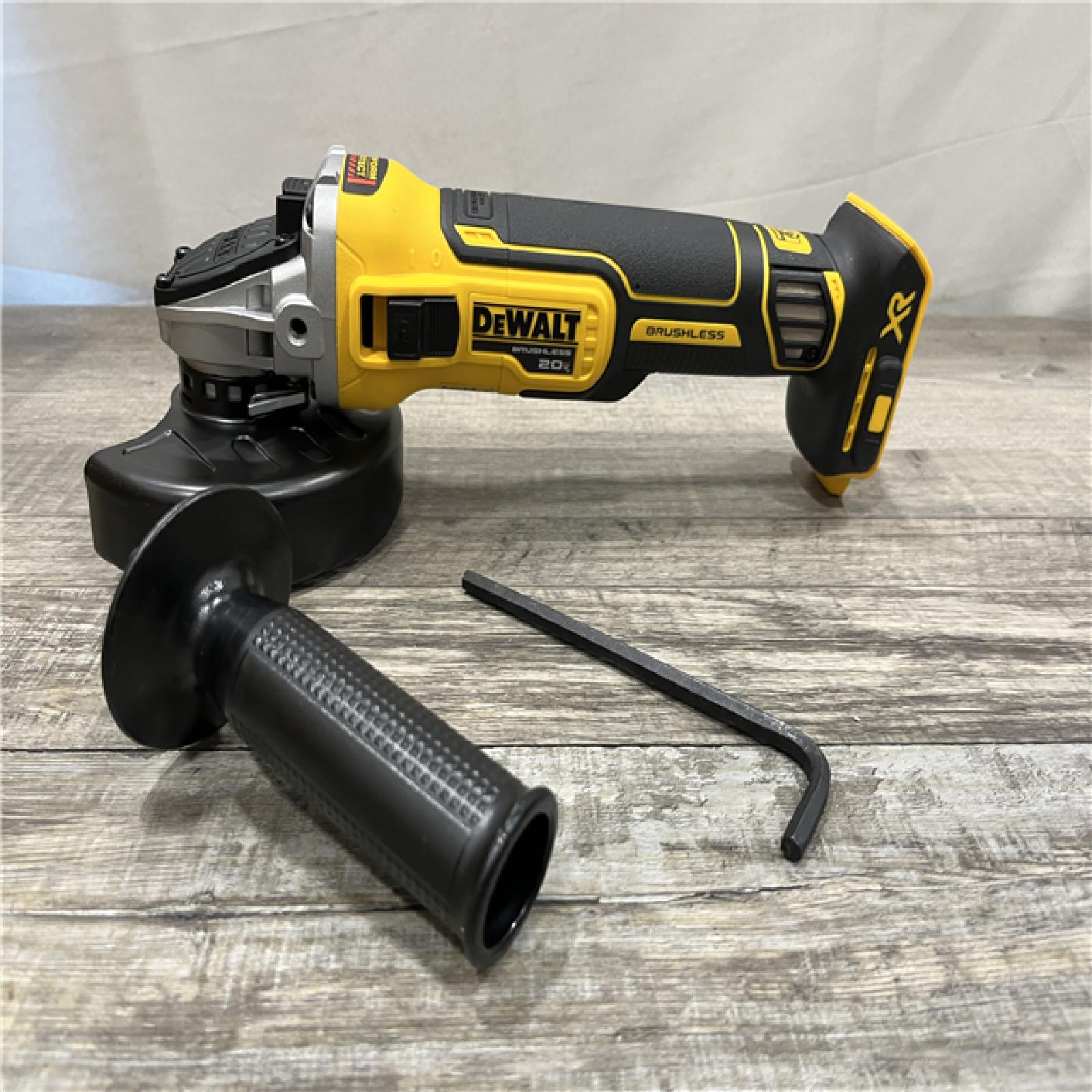 AS-IS DEWALT 20V MAX XR Cordless Brushless 4.5 in. Slide Switch Small Angle Grinder with Kickback Brake (Tool Only)