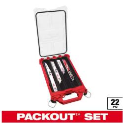 NEW! - Milwaukee PACKOUT SAWZALL Reciprocating Saw Blade Set (22-Pack) with 9 in. 8 TPI Metal Cutting NITRUS Torch Blade-(3 SETS)
