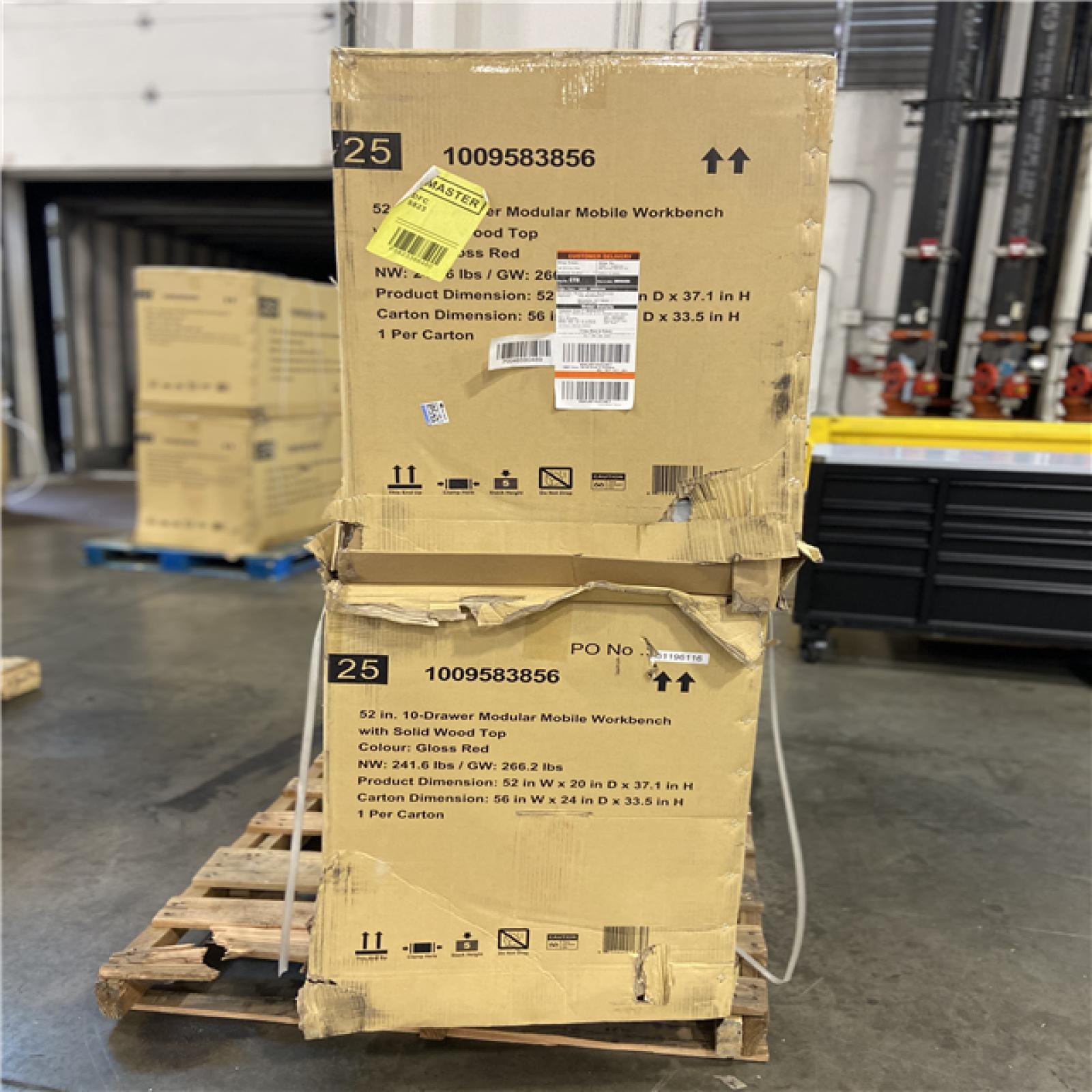 DALLAS LOCATION - Husky Modular Tool Storage 52 in. W x 20 in. D Standard Duty Red Mobile Workbench Cabinet 2 (UNITS)