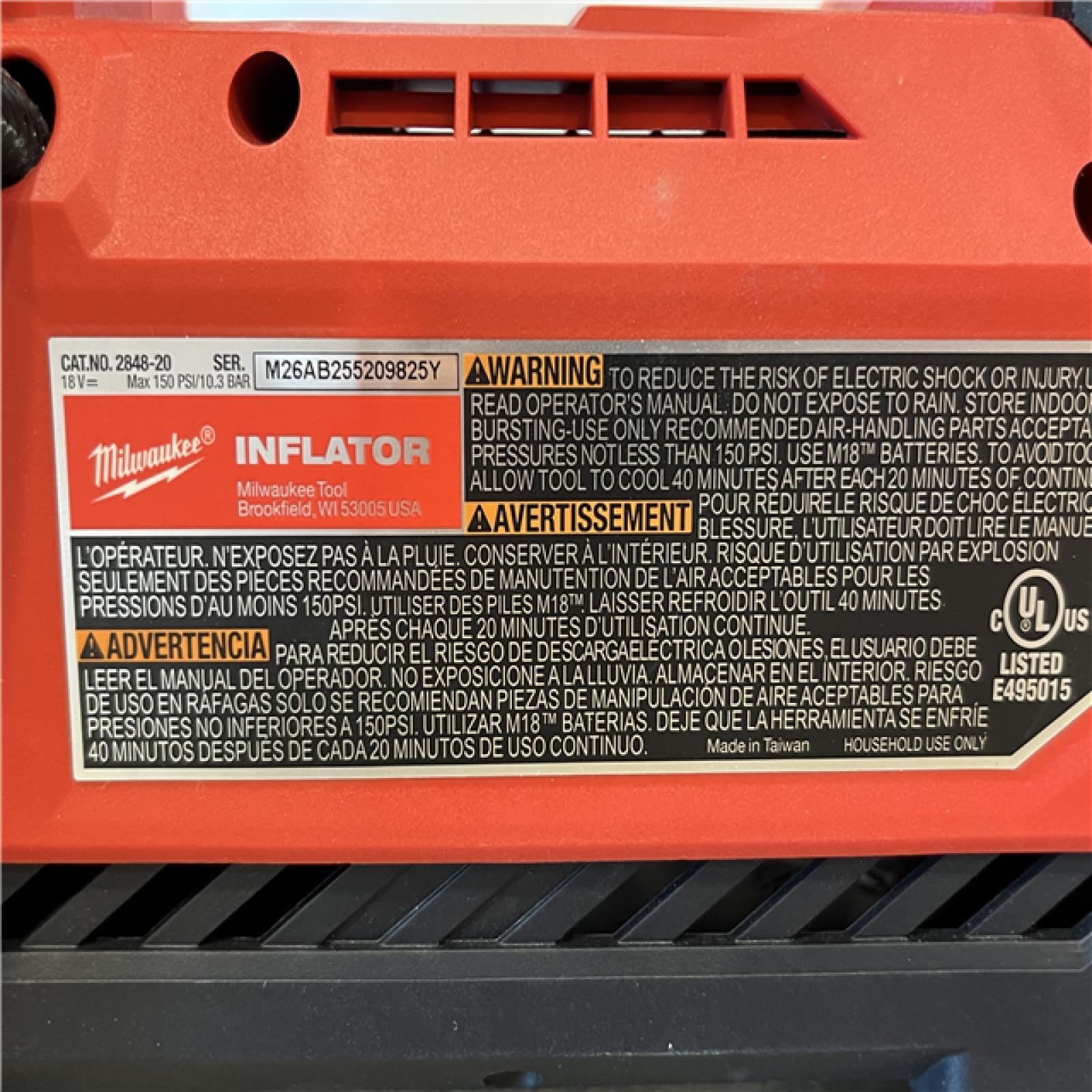 AS-IS Milwaukee 18-Volt Lithium-Ion Cordless Electric Portable Inflator (Tool-Only)